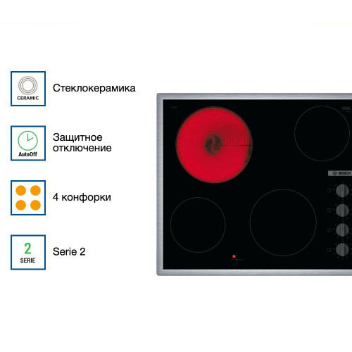 Электрическая варочная панель Bosch PKE645CA2E