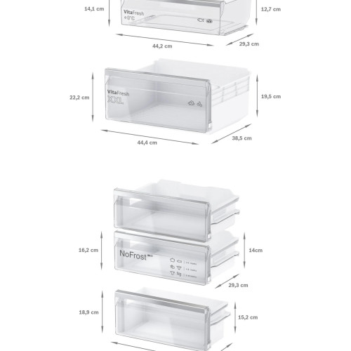 Встраиваемый двухкамерный холодильник Bosch KIN86VFE0